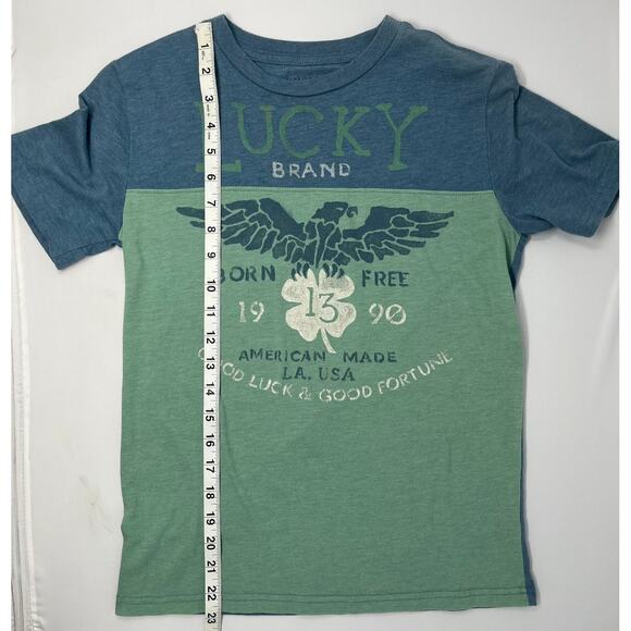 Lucky Brand Woman's Tshirt size M Pre-Owned with Fading on shoulder area summer - Picture 4 of 6